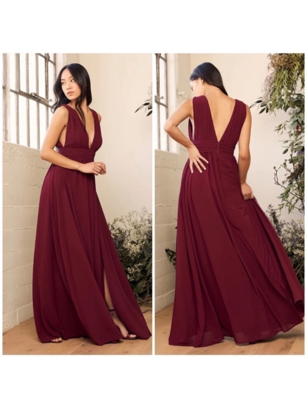 Lulu's Heavenly Hues Burgundy Red Maxi Dress